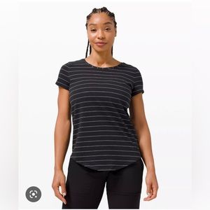 Lululemon Love Crew Short Sleeve T-Shirt Black and White Stripe